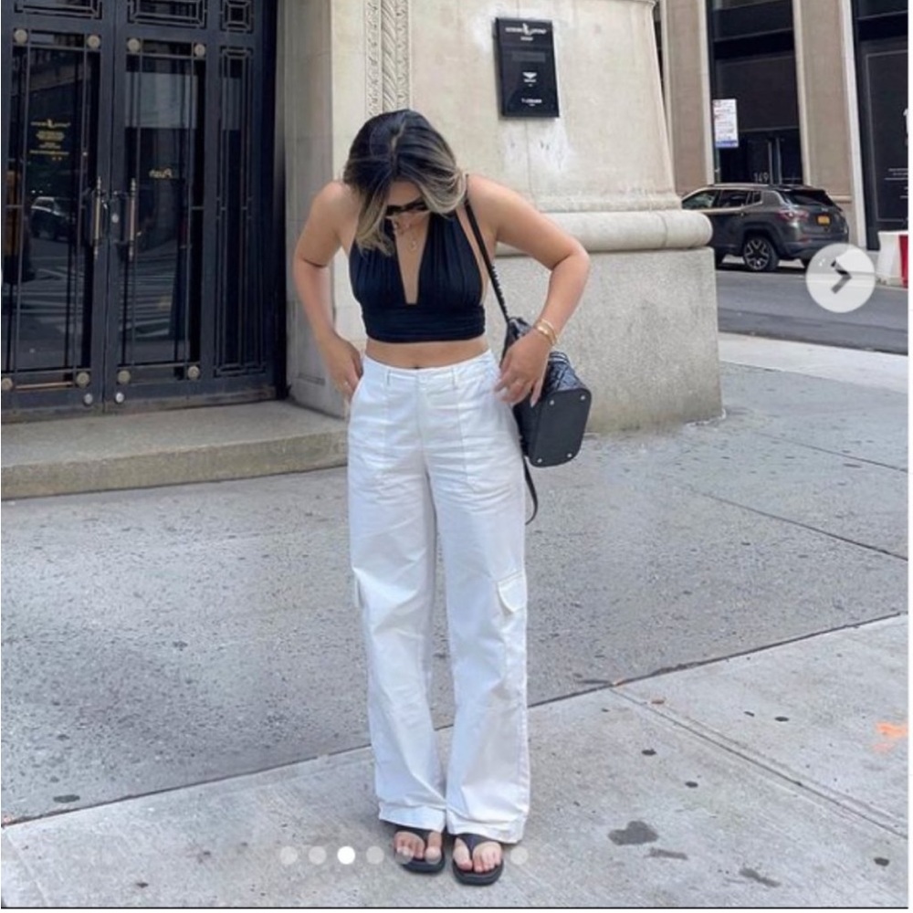 [NEW] LUNA MID RISE CARGO PANT OFF WHITE US 4 PRINCESS POLLY
